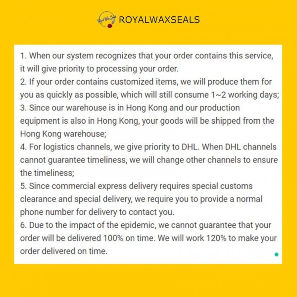 International Commercial Express - DHL/UPS/FedEx (5~10 Working Days)