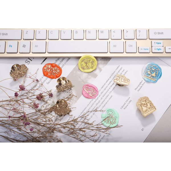 Shaped Wax Seal - Flower butterfly